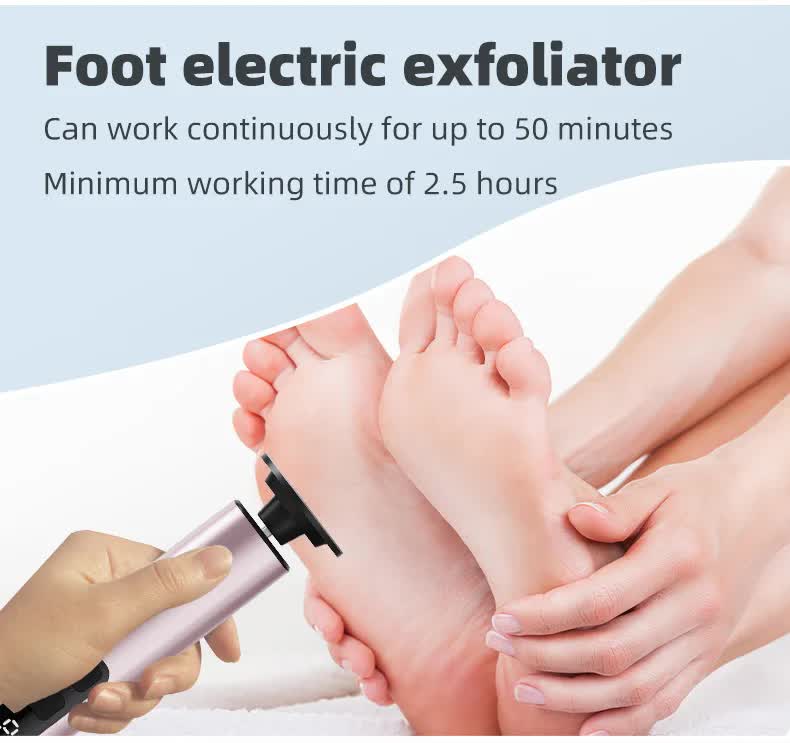 Black Rechargeable Electric Foot File with 9 Speed Settings - Callus Remover for Smooth Feet VXN Beauty