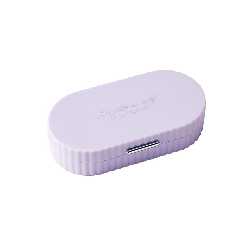 Purple Compact 7-Piece Manicure Set - Stainless Steel Nail Grooming Kit with Stylish Travel Case VXN Beauty
