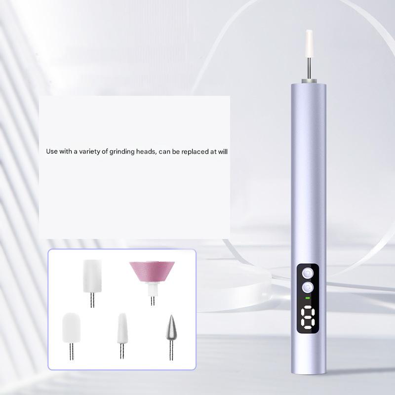 Purple Professional Electric Nail File Kit - Portable USB-C Rechargeable Manicure Drill with 6 Speeds & 5 Heads VXN Beauty