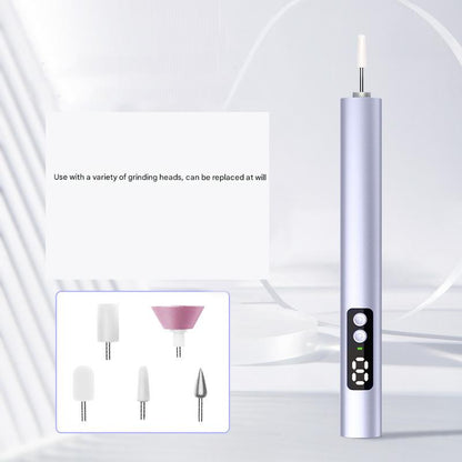 Purple Professional Electric Nail File Kit - Portable USB-C Rechargeable Manicure Drill with 6 Speeds & 5 Heads VXN Beauty