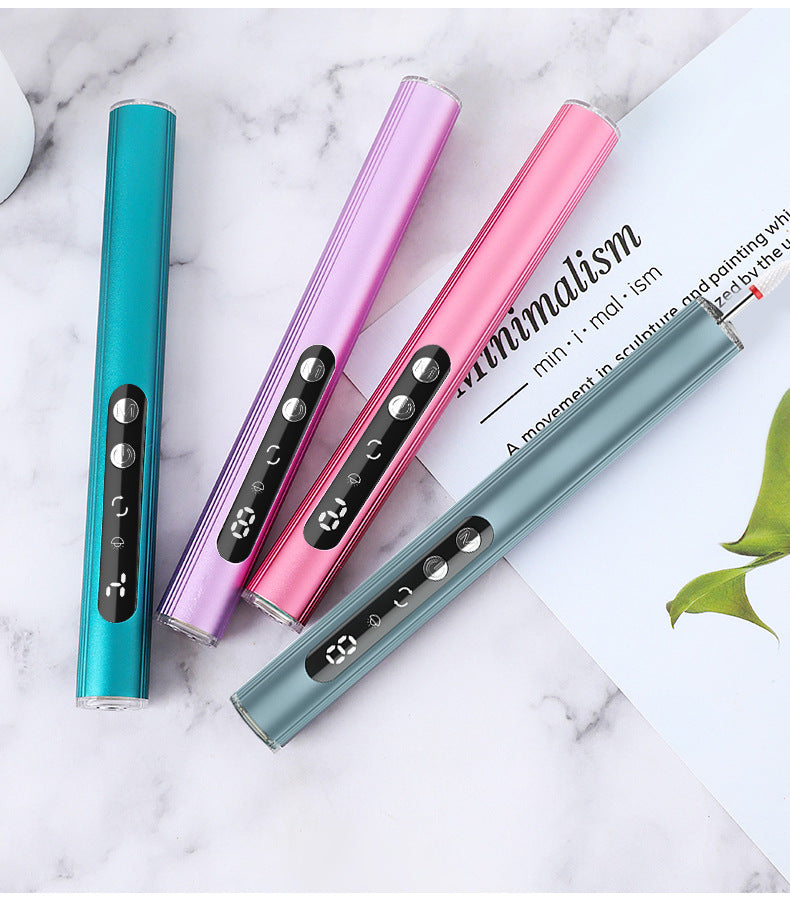 Pink Rechargeable Electric Nail Drill Pen with UV Curing Lamp - Professional All-in-One Manicure Pedicure Kit for Polishing & Gel Removal VXN Beauty
