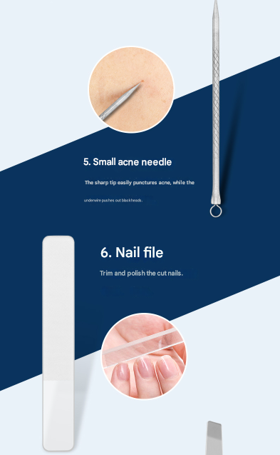 White Mini Suitcase Manicure Set - 8-Piece Portable Grooming & Nail Care Travel Kit VXN Beauty