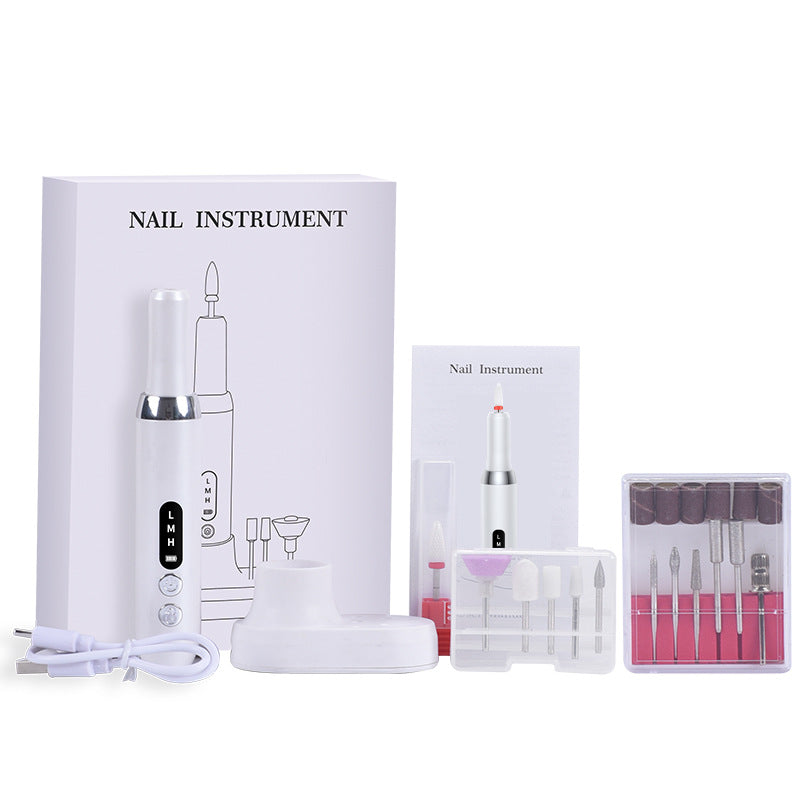 Electric Nail Drill Machine Cordless Portable E-File Kit with Charging Base LED Display 3 Speeds 15000RPM for Gel Polish Acrylic Removal Manicure Pedicure Home White VXN Beauty