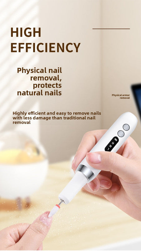 Electric Nail Drill Machine Cordless Portable E-File Kit with Charging Base LED Display 3 Speeds 15000RPM for Gel Polish Acrylic Removal Manicure Pedicure Home White VXN Beauty