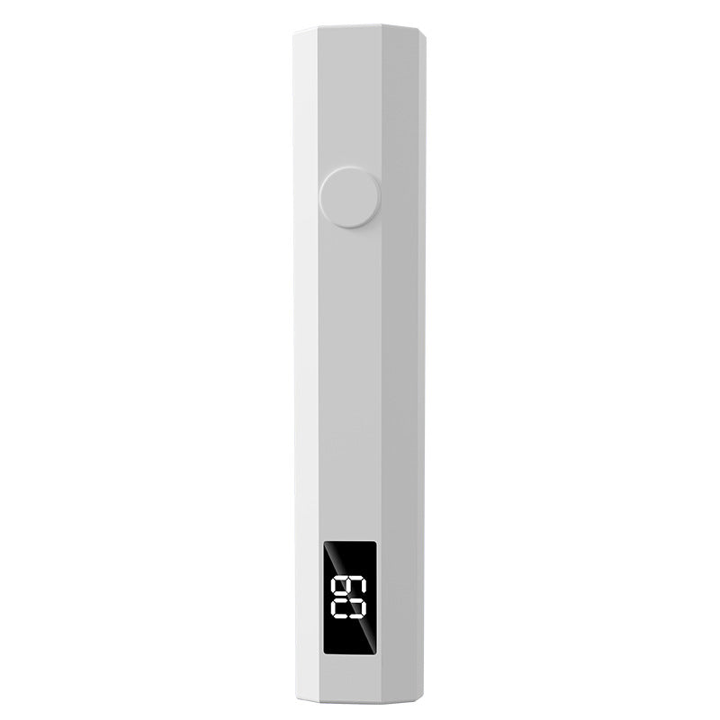White Mini Handheld LED/UV Manicure Light with Digital Display - Portable One-Finger Curing Pen VXN Beauty