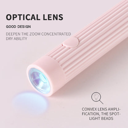 White Mini Handheld LED/UV Manicure Light with Digital Display - Portable One-Finger Curing Pen VXN Beauty