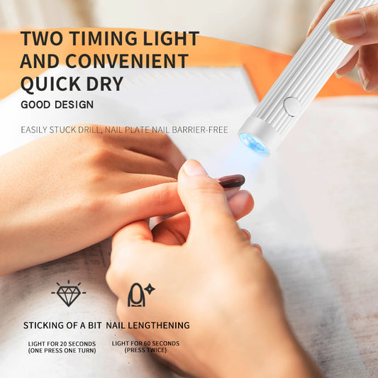 Black Mini Handheld LED/UV Manicure Light with Digital Display - Portable One-Finger Curing Pen VXN Beauty