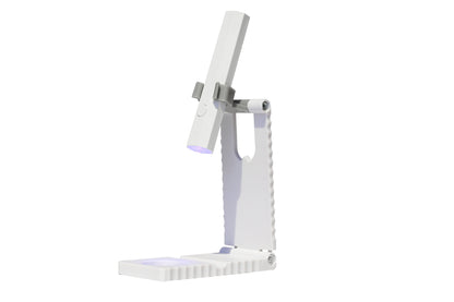 White Mini Handheld LED/UV Manicure Light with Digital Display & Fixed Stand - Portable One-Finger Curing Pen VXN Beauty