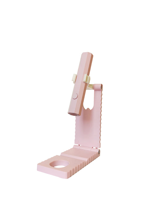 Pink Mini Handheld LED/UV Manicure Light with Digital Display & Fixed Stand - Portable One-Finger Curing Pen VXN Beauty