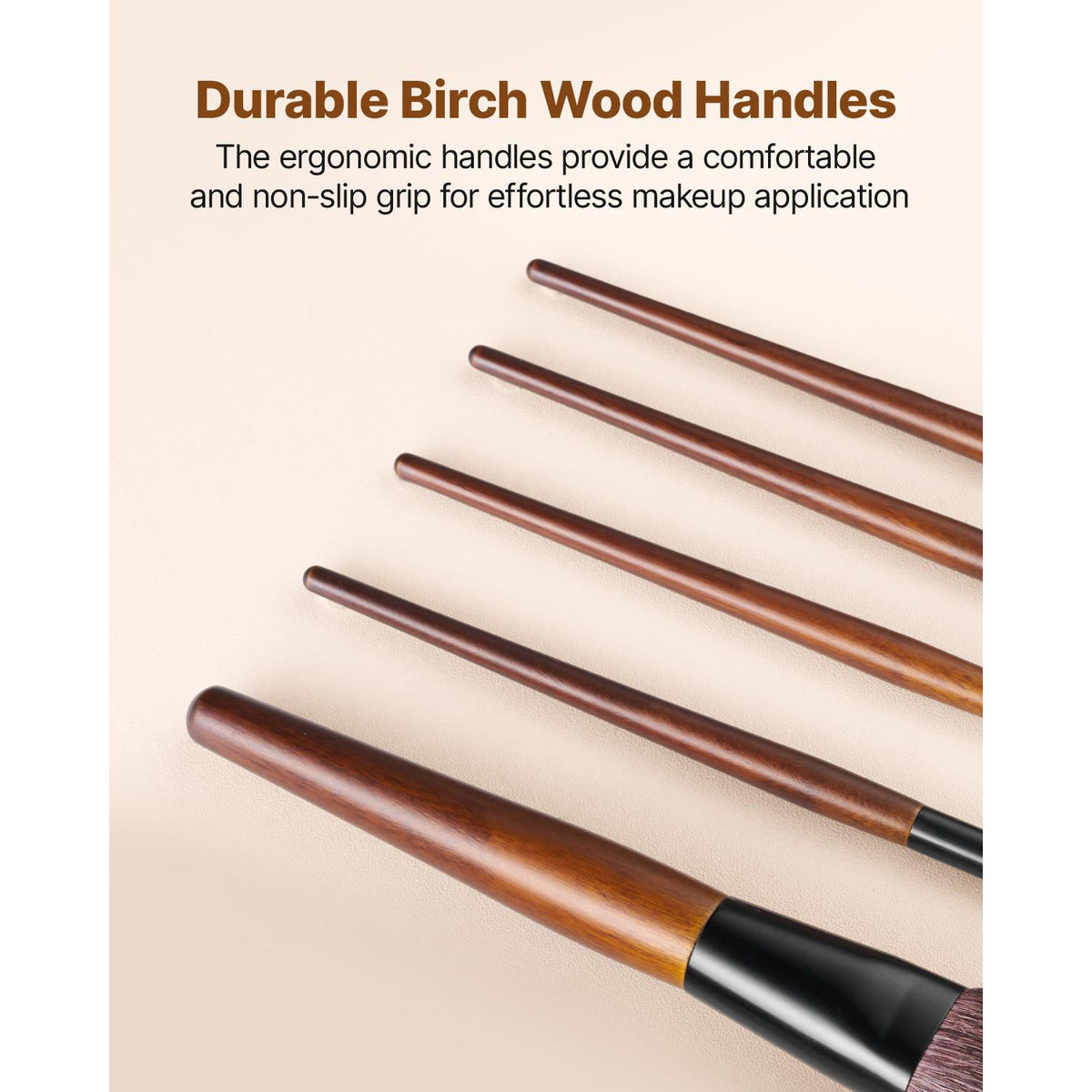 9-Piece Makeup Brush Set for Foundation Blending Eyeshadow, Professional Makeup Brush Kit with Soft Natural Wool & Vegan Synthetic Bristles, Ergonomic Wood Handle, Travel-Friendly Storage Bag VXN Beauty