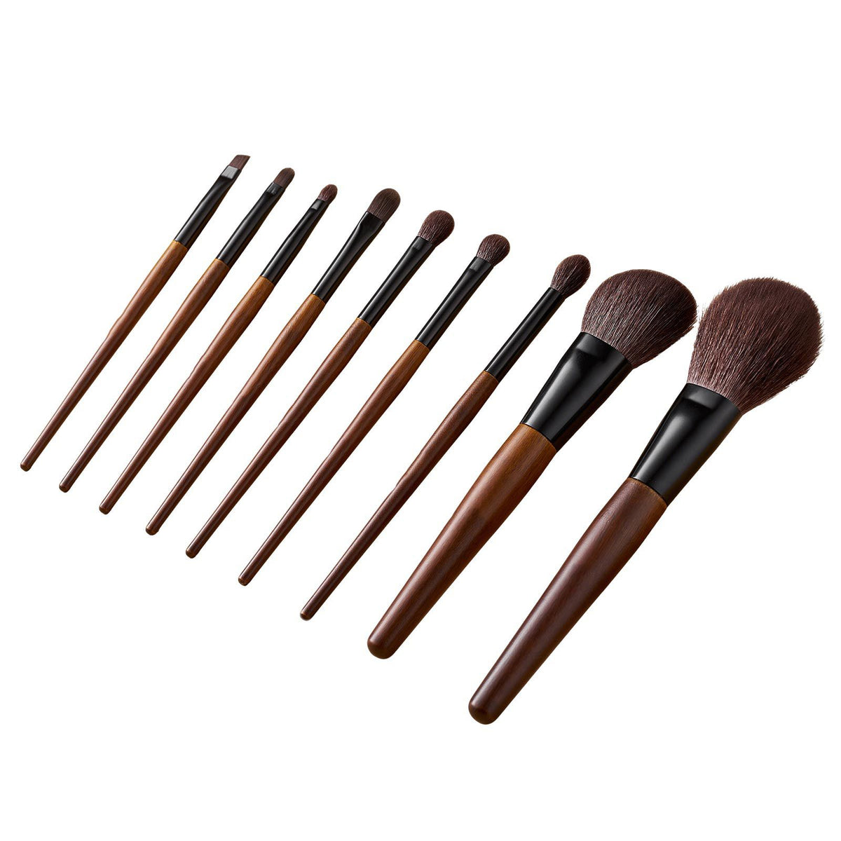 9-Piece Makeup Brush Set for Foundation Blending Eyeshadow, Professional Makeup Brush Kit with Soft Natural Wool & Vegan Synthetic Bristles, Ergonomic Wood Handle, Travel-Friendly Storage Bag VXN Beauty