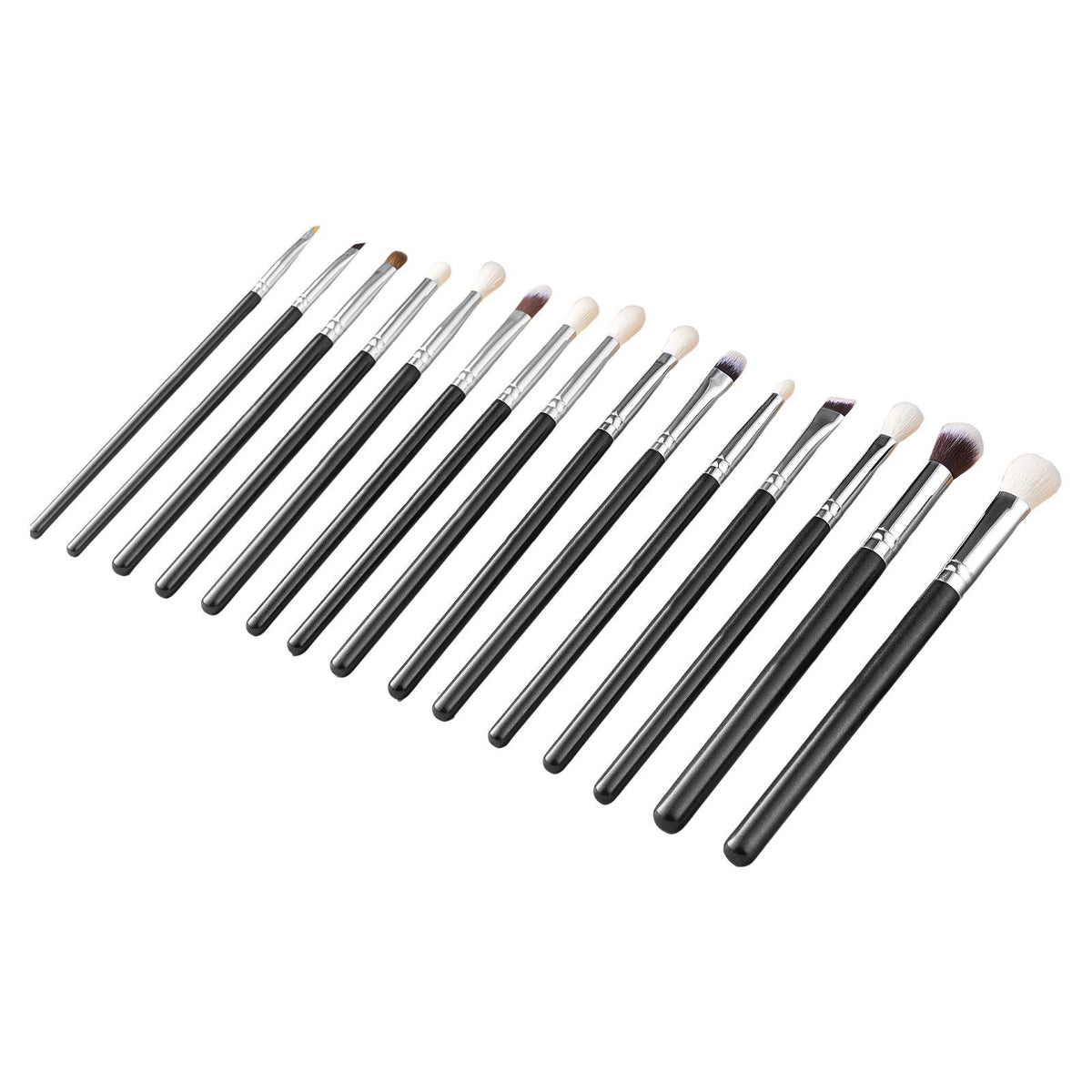 15-Piece Makeup Brush Set for Foundation Blending Eyeshadow, Professional Vegan Brushes with Soft Synthetic Bristles, Ergonomic Wood Handle & Aluminum Ferrule, Portable and Travel-Friendly VXN Beauty