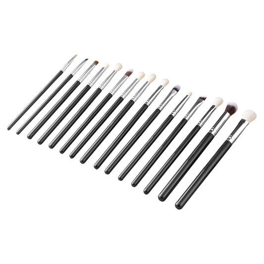 15-Piece Makeup Brush Set for Foundation Blending Eyeshadow, Professional Vegan Brushes with Soft Synthetic Bristles, Ergonomic Wood Handle & Aluminum Ferrule, Portable and Travel-Friendly VXN Beauty