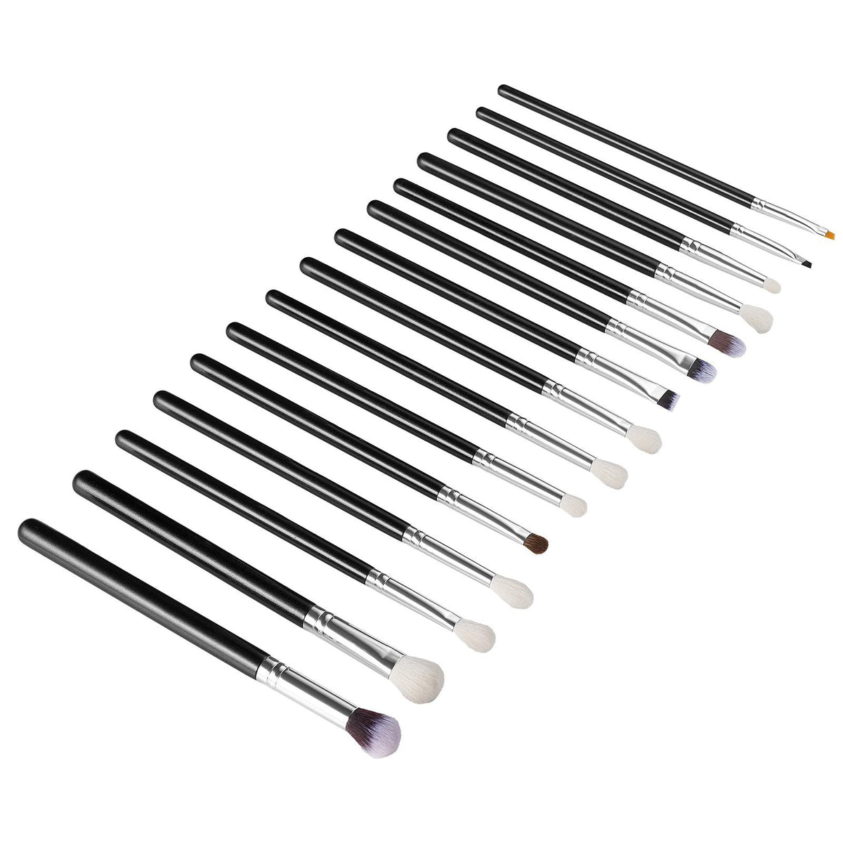 15-Piece Makeup Brush Set for Foundation Blending Eyeshadow, Professional Vegan Brushes with Soft Synthetic Bristles, Ergonomic Wood Handle & Aluminum Ferrule, Portable and Travel-Friendly VXN Beauty
