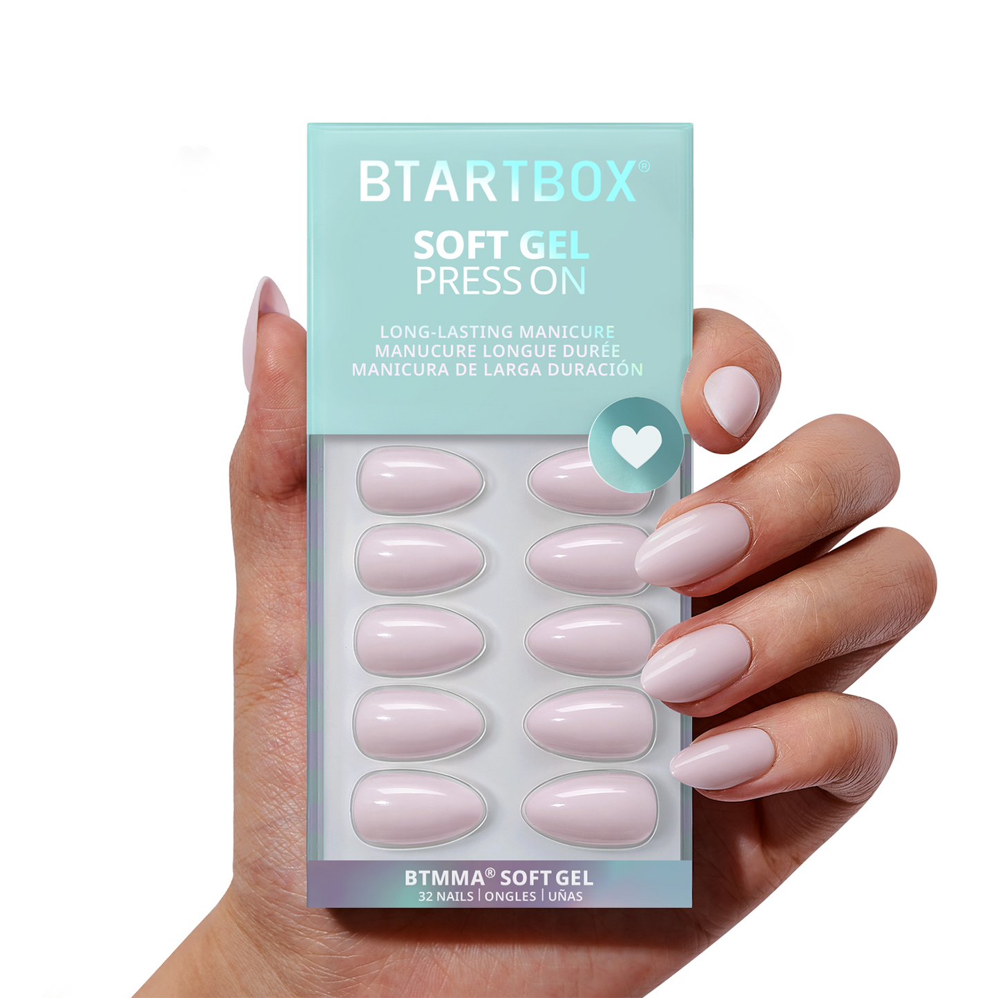 Satin Memo Almond Nails - Soft Gel Press On